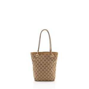 Gucci Vintage GG Canvas Medium Bucket Tote